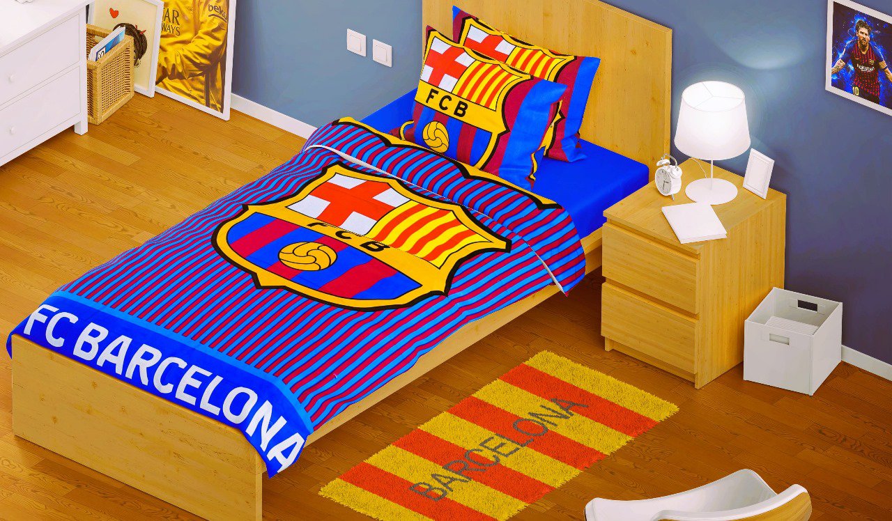 FC Barcelona Official Single Bed Set – Classic Crest Edition 🔵🔴