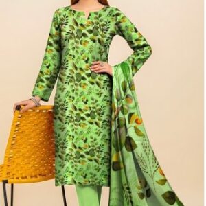 Fresh Green Leaf Print 3-Piece Slub Linen Suit 💚