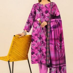 Vibrant Magenta Floral 3-Piece Slub Linen Suit