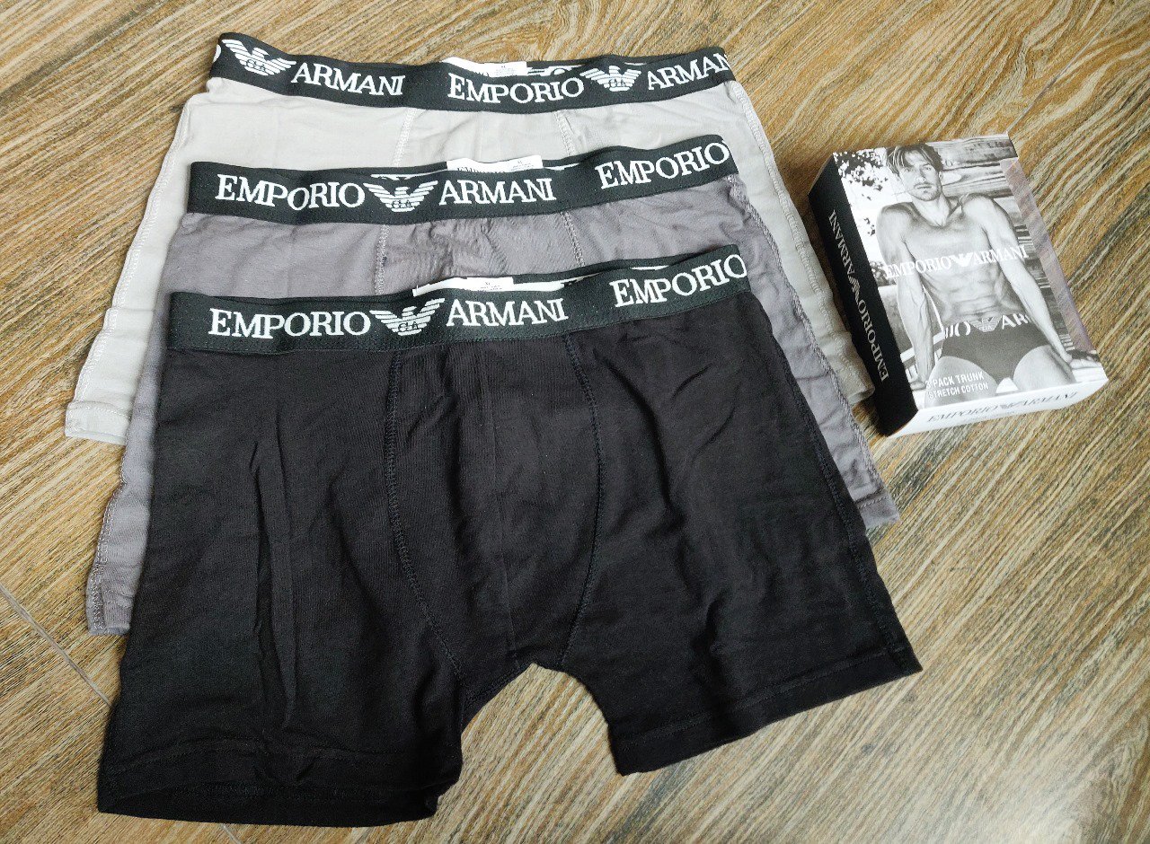 Emporio Armani Men’s Boxer Trunks – 3-Pack Premium Stretch Cotton