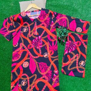 Bold Black & Pink Chain Print Khaddar Suit 🖤💖