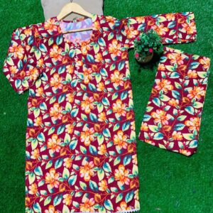 : Bright Floral Khaddar Suit – Colorful Winter Collection 🌸🍁