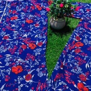 Royal Blue Floral Khaddar Suit – Stylish Winter Collection
