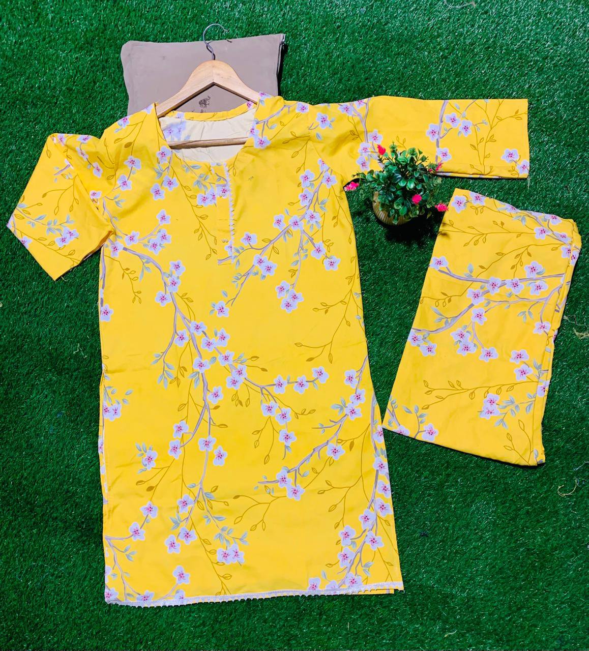 Bright Yellow Floral Printed Khaddar Suit β Winter Collection πΈ