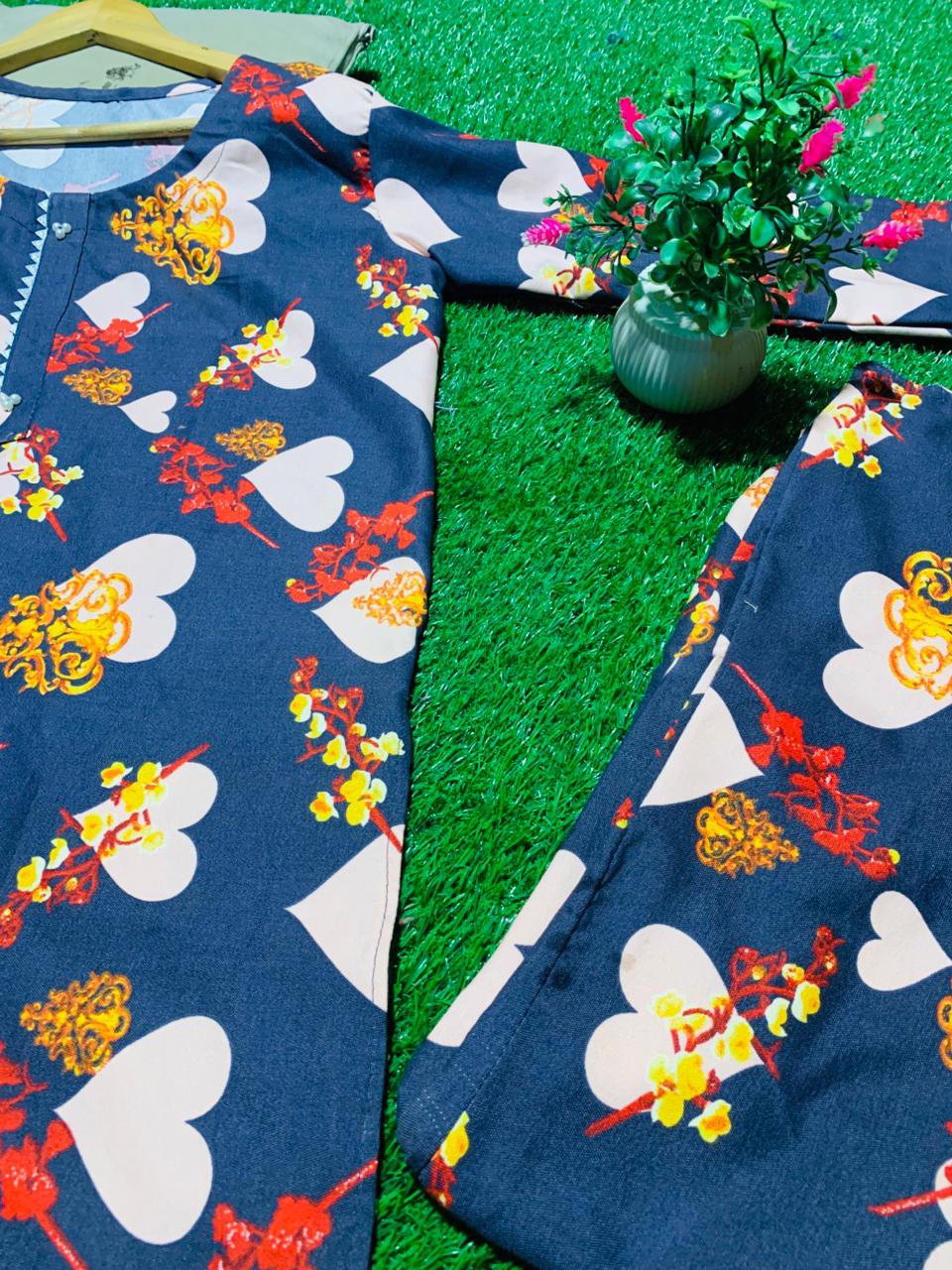 Stylish Printed Khaddar Suit – Elegant Winter Wear