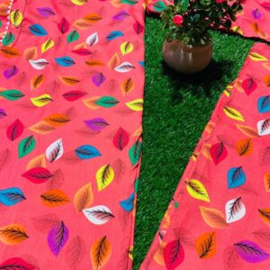 Multicolor Leaf Print Khaddar Suit – Vibrant Winter Collection 🍁✨