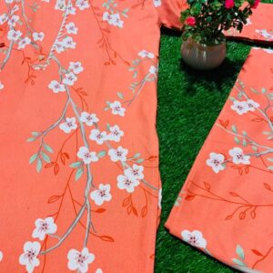 Peach Blossom Khaddar Suit – Elegant Winter Collection 🌸