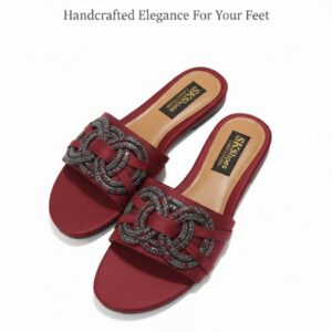 Handcrafted Maroon Elegant Flats – The Professional Look ✨