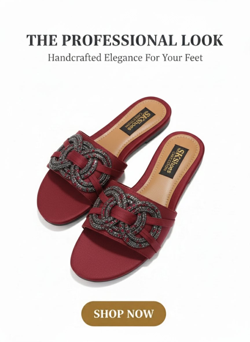 Handcrafted Maroon Elegant Flats – The Professional Look ✨