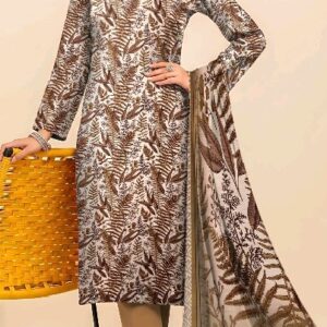 Earthy Tones Printed Linan Suit